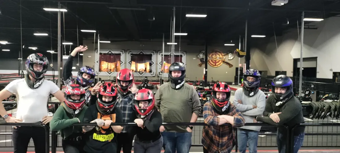 The BusySeed team at go-kart racing